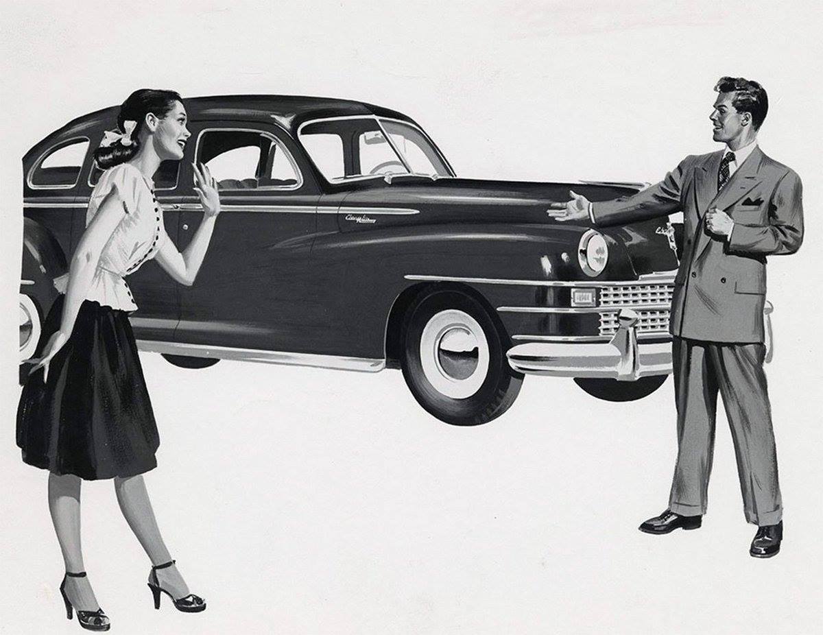 He: 'Try the new Chrysler?'
She: 'Sweet ride, but I'm on keto.' 1947 Chrysler Windsor. #Diet #Foodie #foodwaste #ketodiet