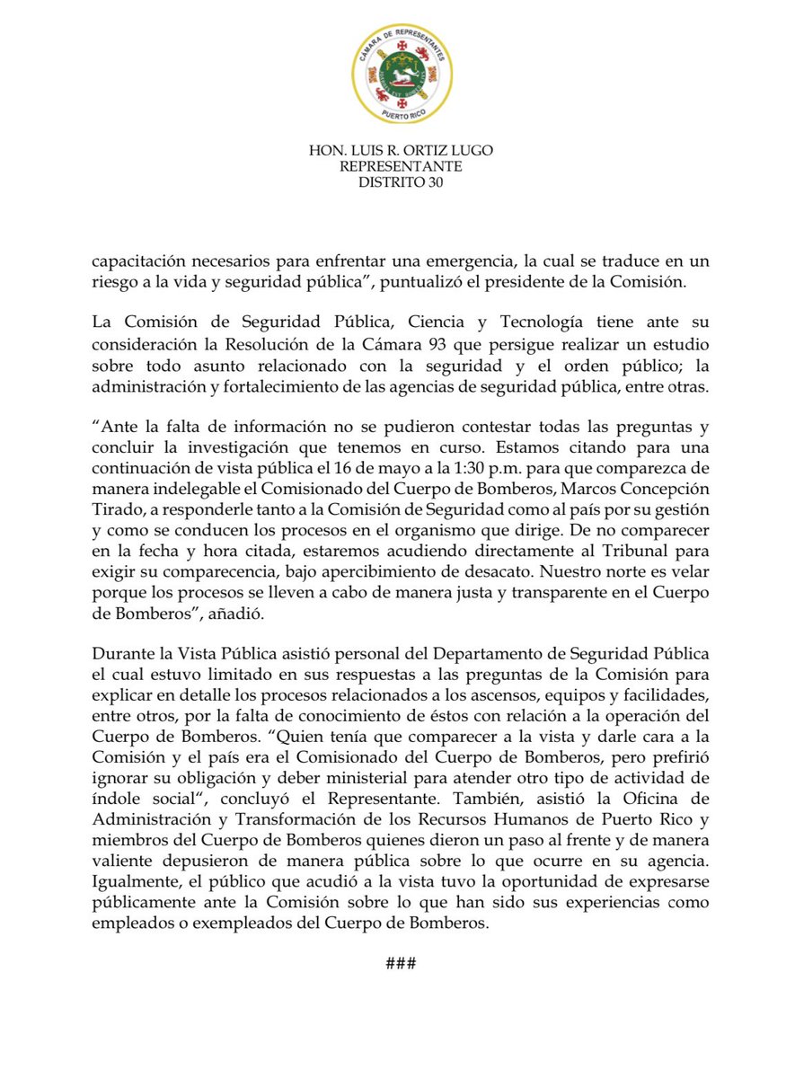 🚨 Comunicado de Prensa🚨