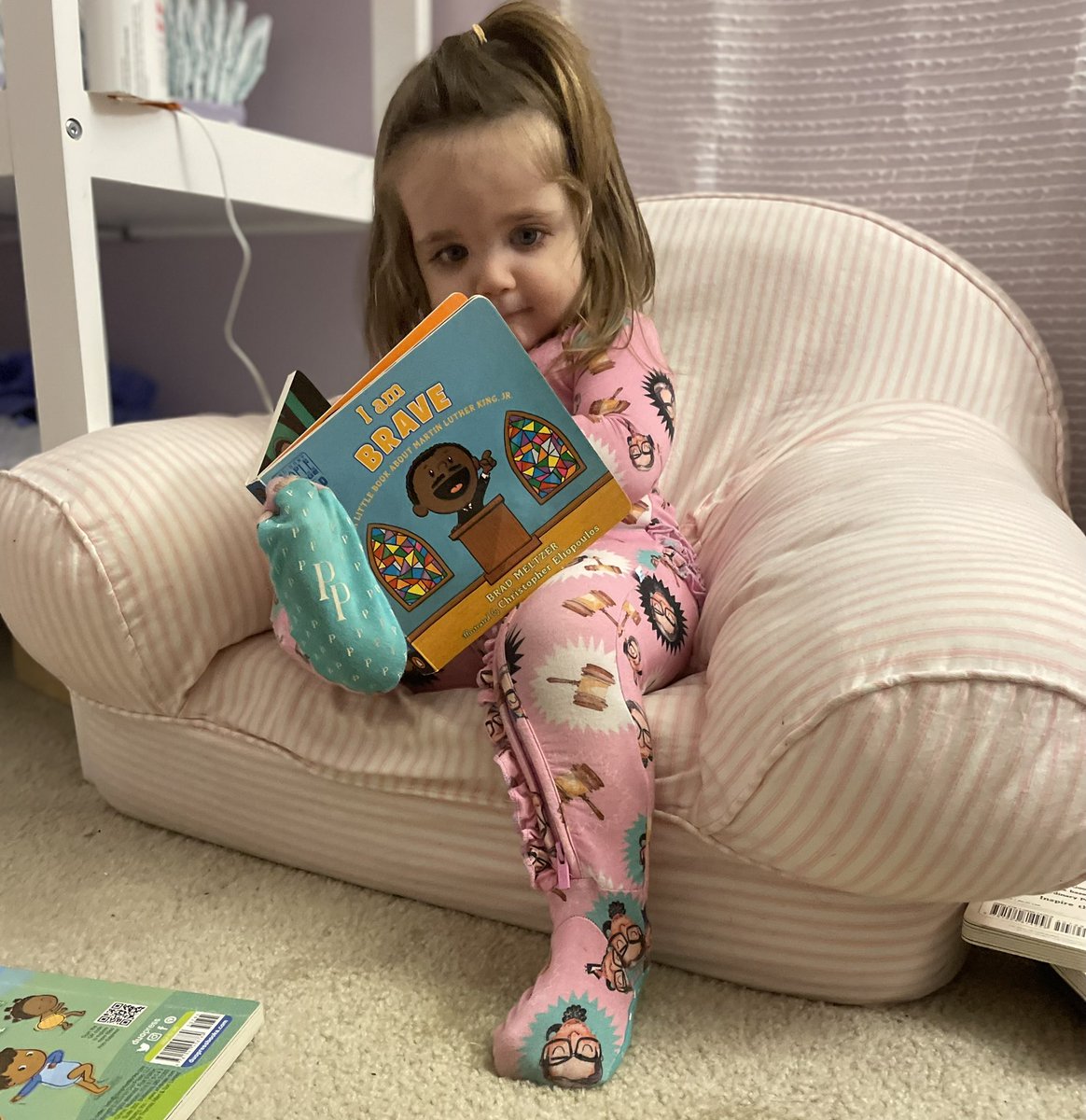 Happy World Book Day from my tiny bookworm learning about being brave by @bradmeltzer and @ChrisEliopoulos