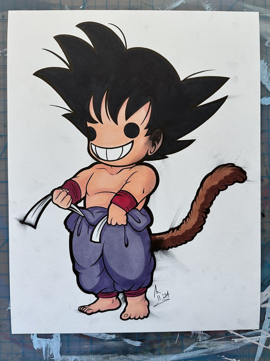KekunFrog's tweet photo. “GOKU SMUDGE 2”
Marker &amp; ink on Bristol paper
Sized @ 11” x 14”

#kekunfrog #mikemoses #art #artwork #traditionalart #drawing #illustration #dragonball #goku #kidgoku https://t.co/TAWKcxbciG