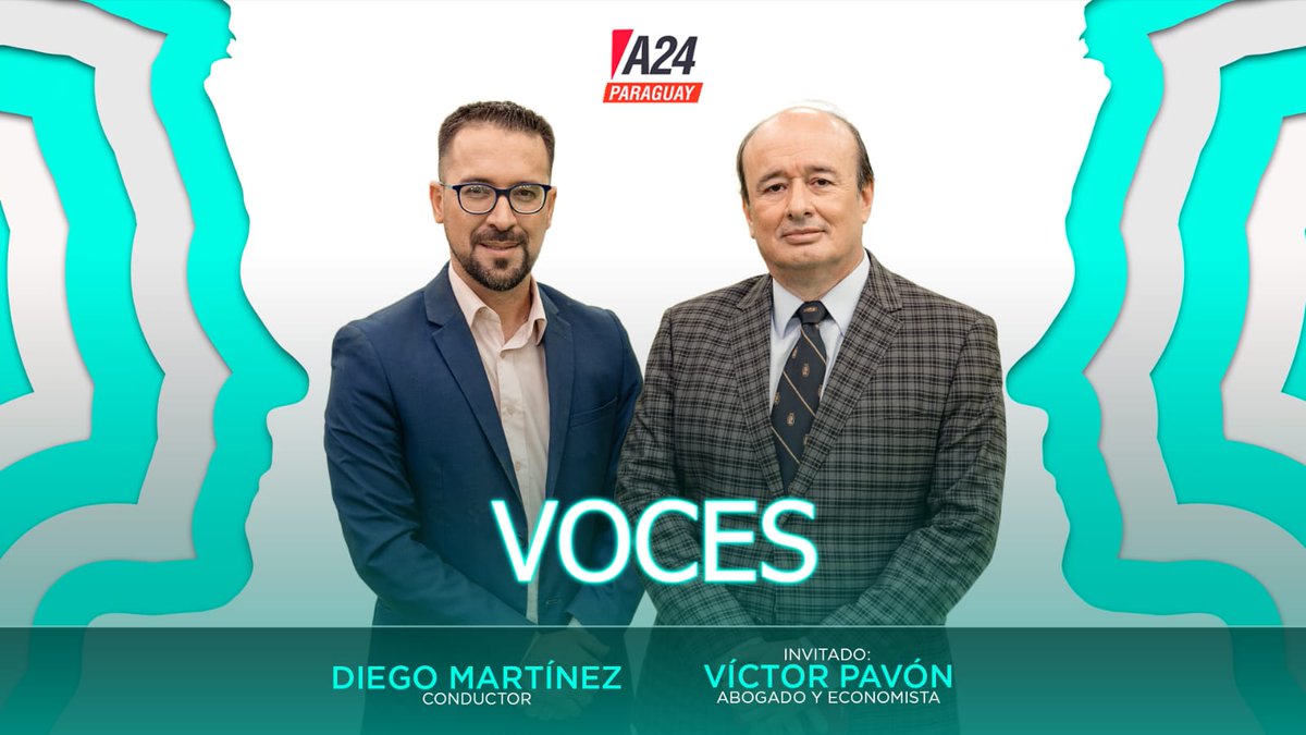 prensa_vzpavon's tweet photo. Esta noche a las 22:00 hs. Victor Pavón estará en el programa "Voces" conducido por Diego Martínez por las pantallas de América tv Paraguay canal 18 y por A24 Py canal 22 de Tigo Star. Les esperamos. @victorzpavon @diegopyo @AmericaTVPy @a24compy 
📺 #Voces #américatvpy #A24py https://t.co/IMbsTkpztf