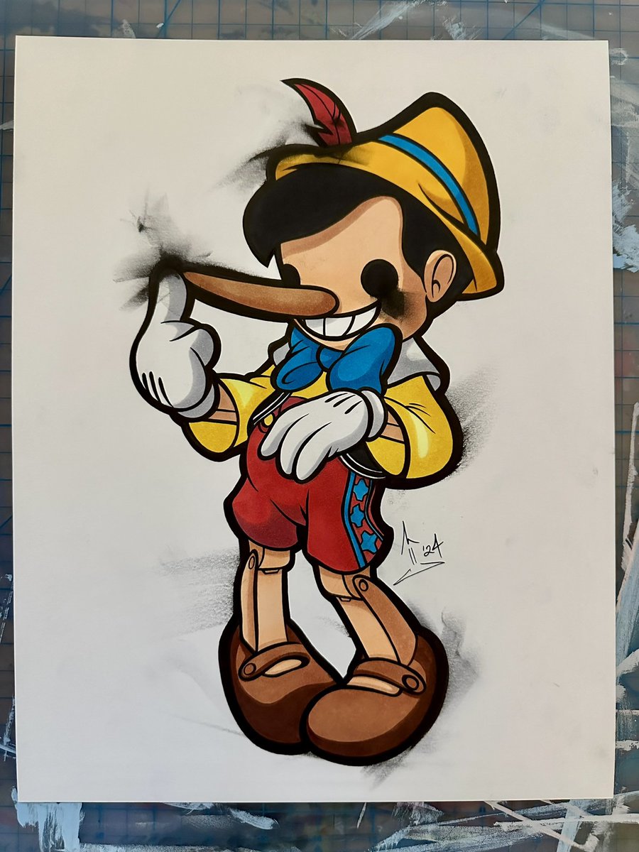 KekunFrog's tweet photo. “PINOCCHIO SMUDGE 2”
Marker &amp; ink on Bristol paper
Sized @ 11” x 14”

#kekunfrog #mikemoses #art #artwork #traditionalart #drawing #illustration #disney #pinocchio https://t.co/p8qYMI7Ja1