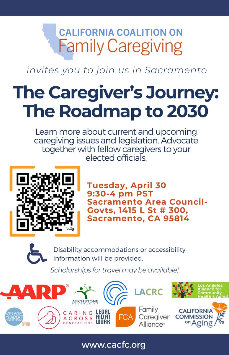 📢Calling all statewide #caregiving advocates 📢 Join the California Coalition on Family Caregiving for their in-person conference as they come together to plan a roadmap for family caregiver needs as the percentage of California’s population 60 and older reaches 25% by 2030. 🌟