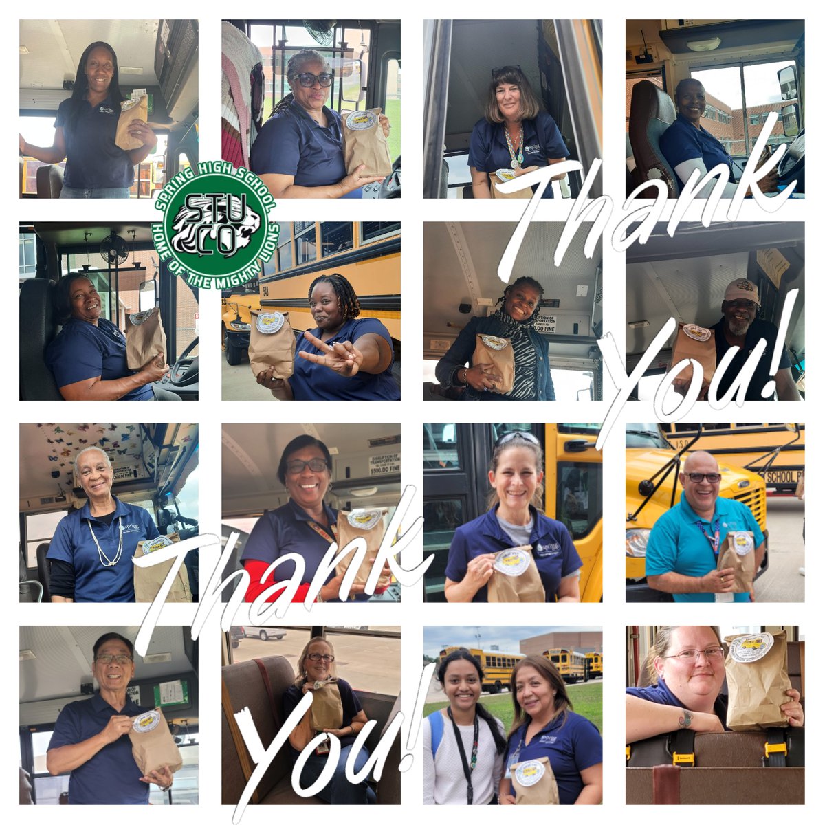 Thank you, SpringISD Bus Drivers!!🦁💚 #nationalbusdriverappreciationday