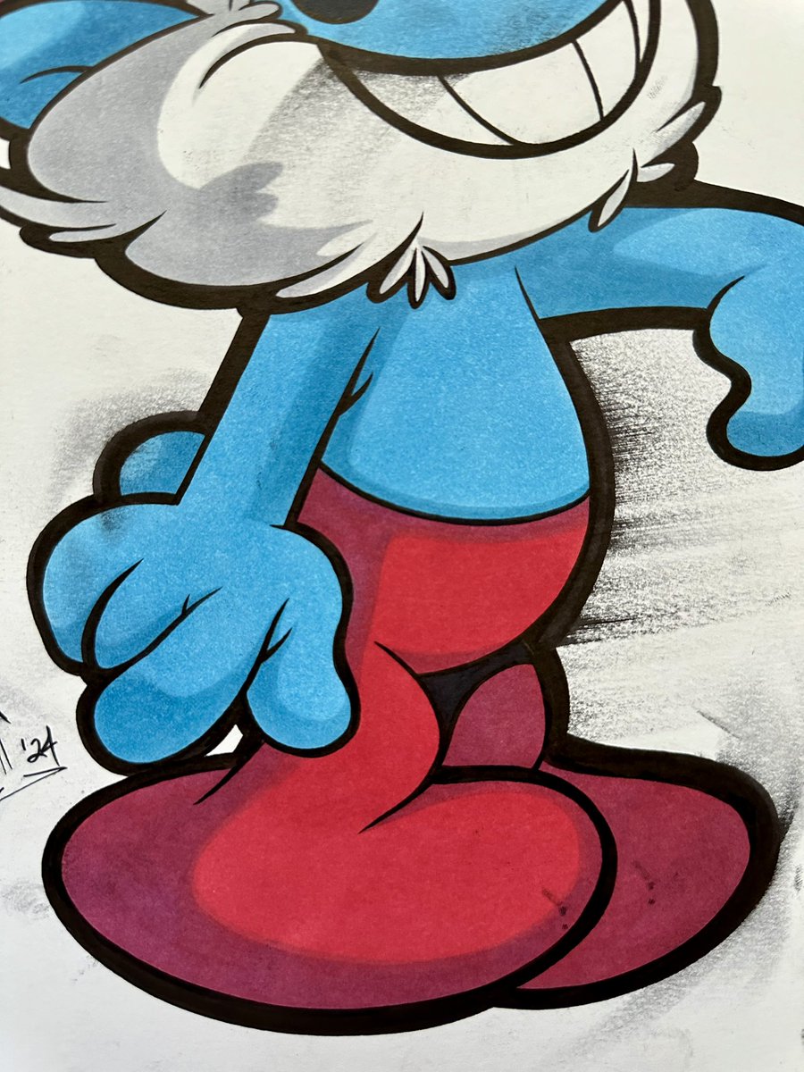 KekunFrog's tweet photo. “PAPA SMURF SMUDGE”
Marker &amp; ink on Bristol paper
Sized @ 11” x 14”

#kekunfrog #mikemoses #art #artwork #traditionalart #drawing #illustration #thesmurfs #smurfs #papasmurf https://t.co/OvgXN6oWYz