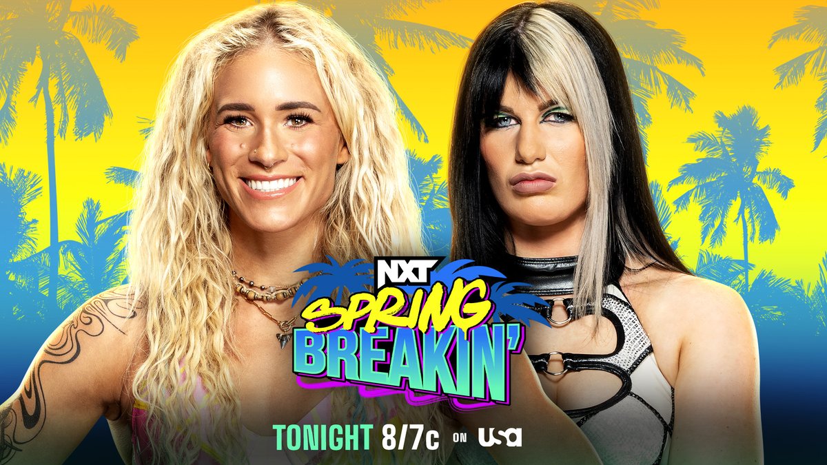 Two MASSIVE Title Matches, a Contract Signing, and an Anything Goes Beach Brawl highlight what will be a CRAZY Week One of #NXTSpringBreakin! Don't miss any of the action TONIGHT at 8/7c on @USANetwork!
