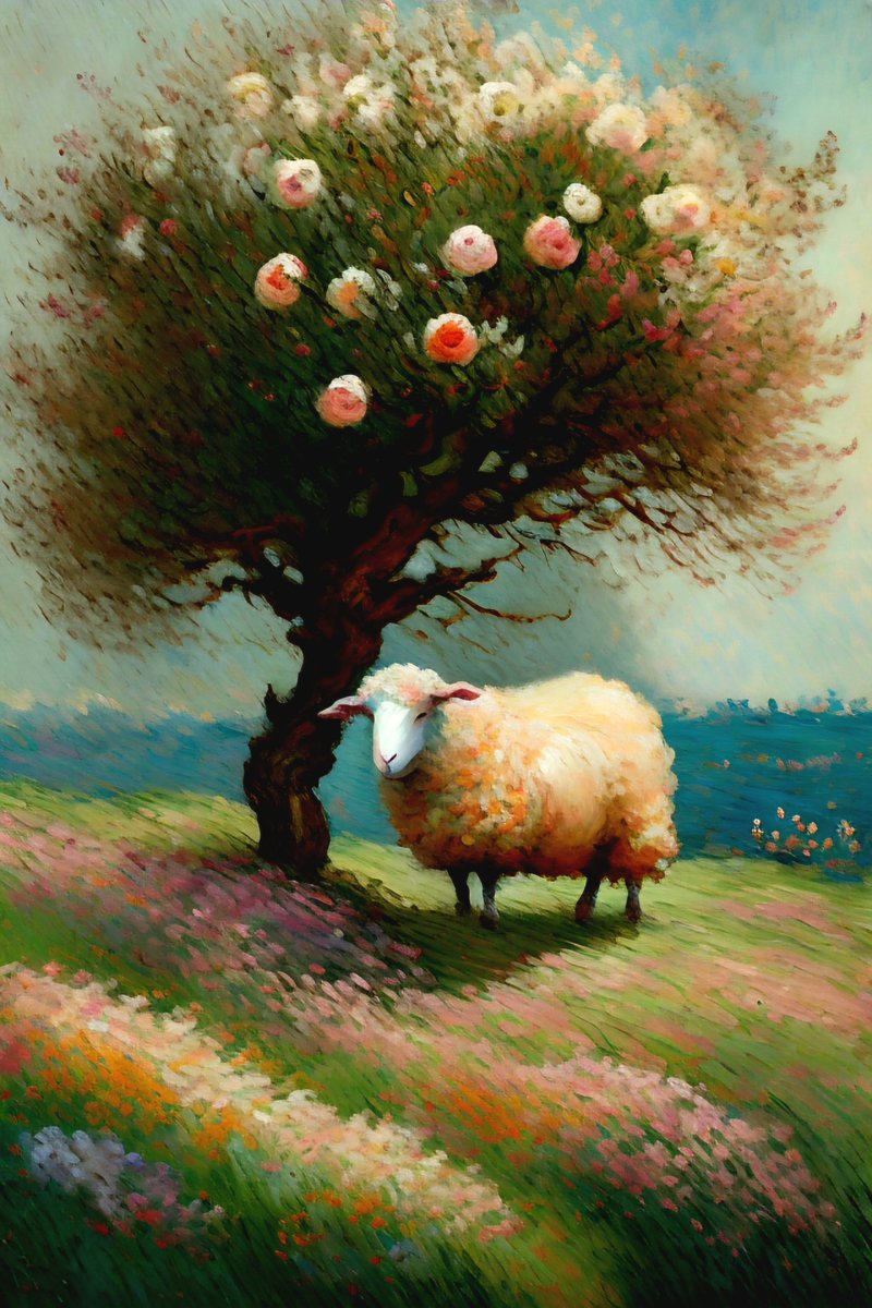 Sheep and a tree of flowers 🐑
#AI #AIArtCommunity #AIArtGallery #AIArtwork #AIArtistCommunity #Surreal #Sheep #Flowers #Colourful #Colorful