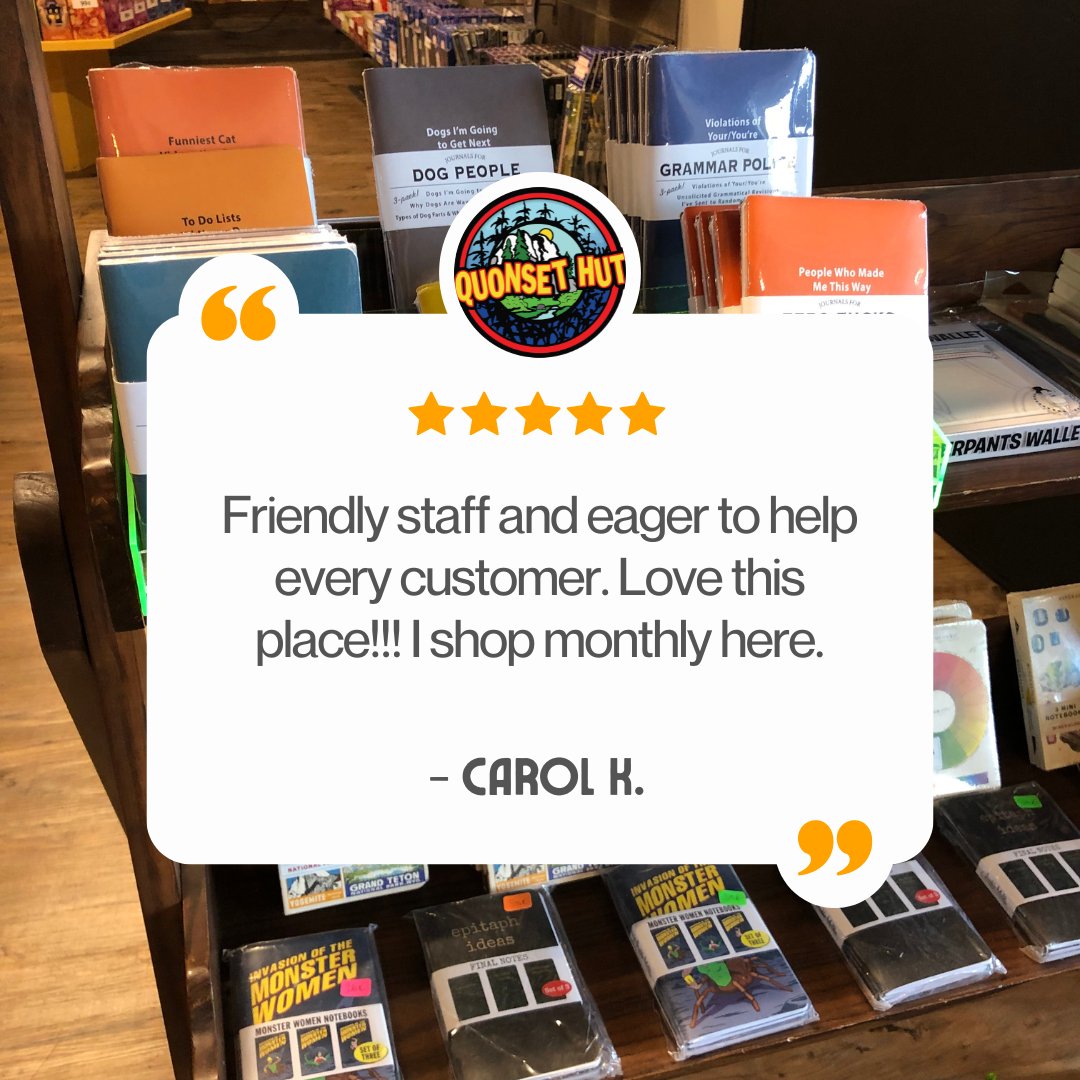 Carol, we love you!!! Thank you for being one of our fabulous and loyal customers. 

#quonsethut #tellafriend #shoplocalcanton #testimonialtuesdays