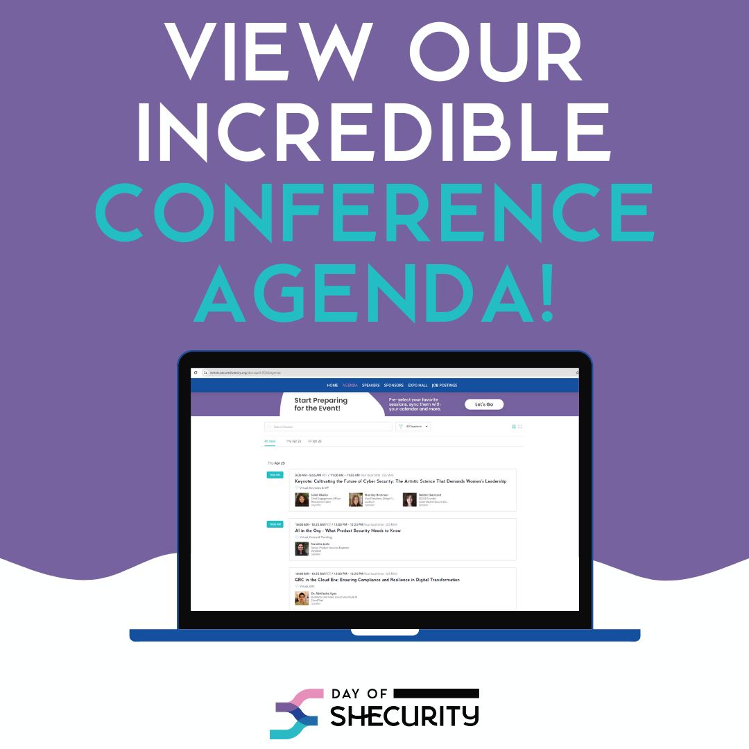 Excited for Day of Shecurity!? So are we! Our agenda is here! Discover the lineup of speakers and sessions. Get ready for an unforgettable event! From inspiring keynotes to interactive sessions, there's something for everyone. Don't miss out! buff.ly/49Xu72g