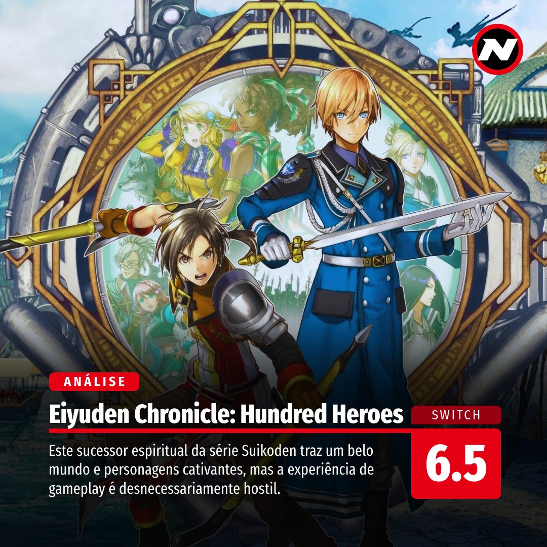 Ei você ama RPGs oldschool? Jogamos Eiyuden Chronicle: Hundred Heroes, jogo sucessor espiritual de Suikoden. Porém se prende muito no estilo oldschool e acaba prejudicando o gameplay. 

Análise no link: nintendoblast.com.br/2024/04/analis…

#505games #nintendo #eiyudenchroniclehundredheroes