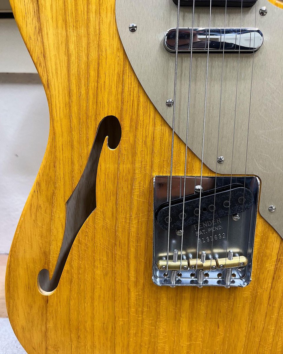 Get in the #TeleTuesday spirit with this Aged Natural Thinline Tele from Levi Perry. It features a rosewood neck and reverse angle bridge pickup.