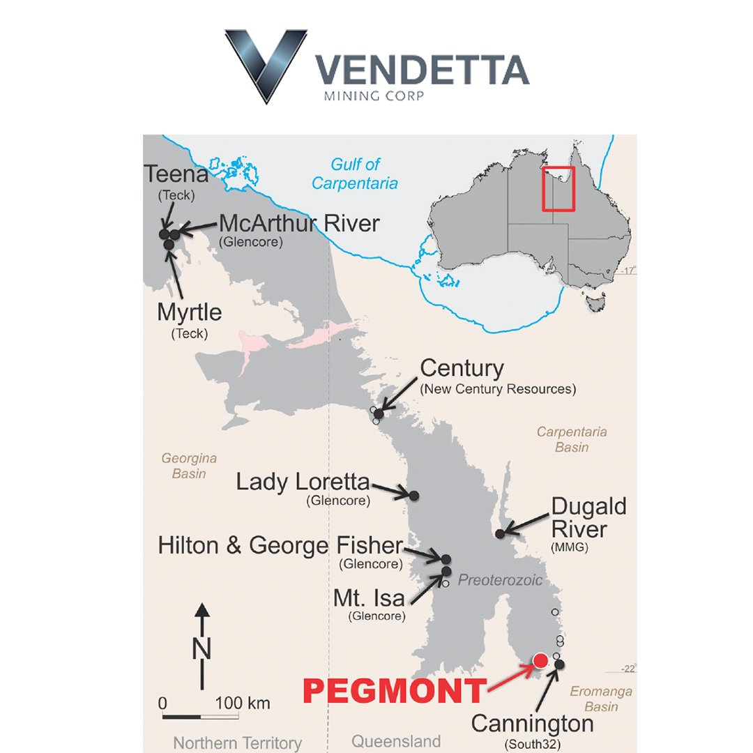 VendettaMining's tweet image. Vendetta’s Pegmont project is located in a premiere base metals jurisdiction in Australia. #PremiereBaseMetals #Jurisdiction #Pegmont