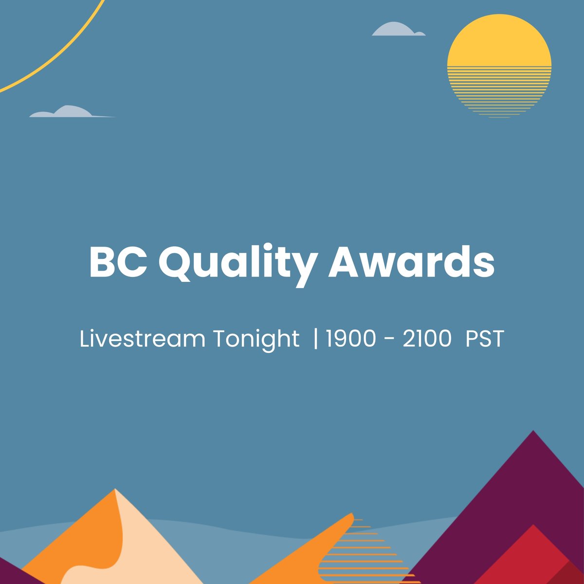 Tune in tonight to watch the 2024 BC Quality Awards and help celebrate the people and projects improving the quality of care in BC. #QF24 ow.ly/goob50RmjQe