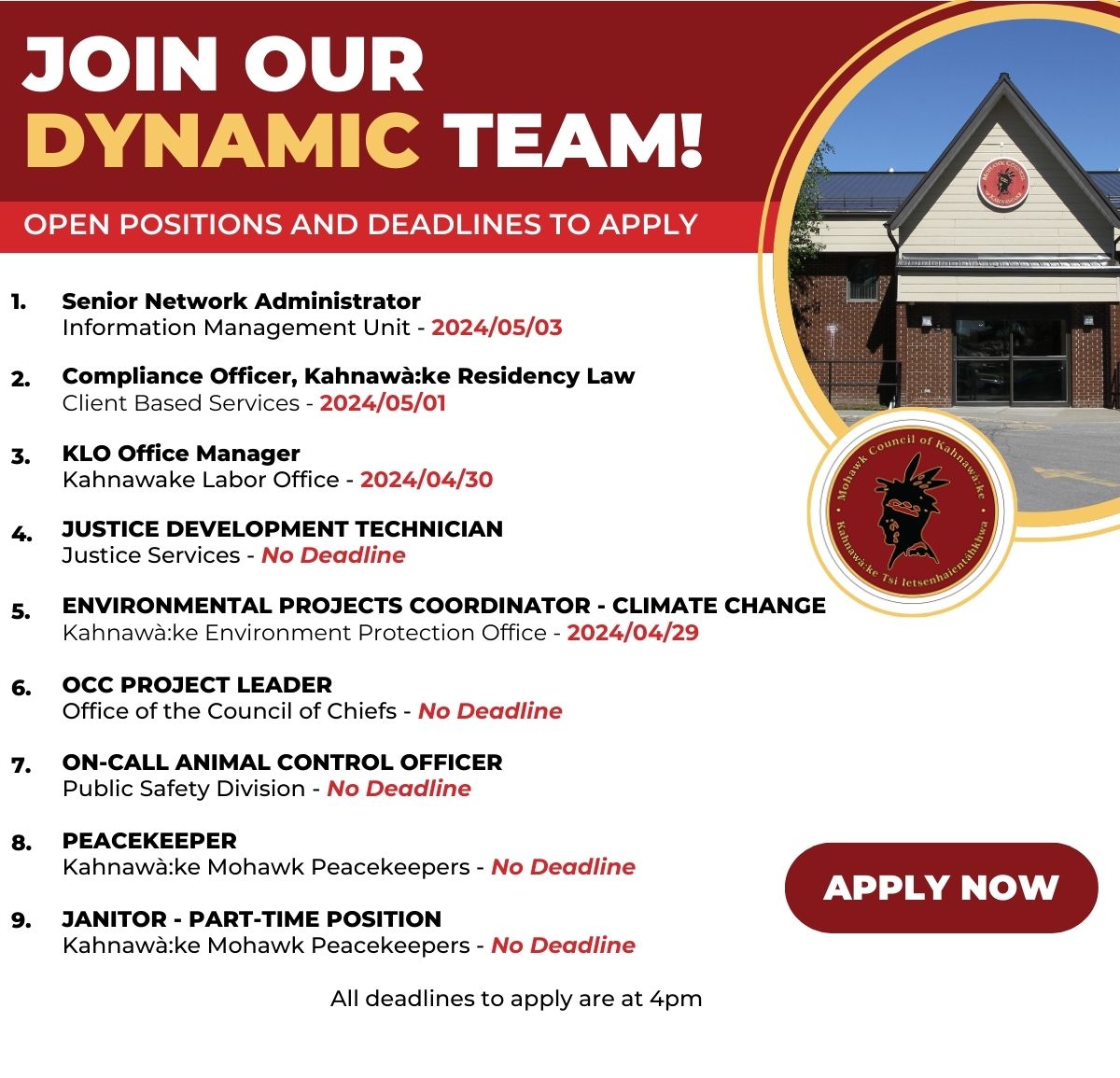 Join Our Dynamic Team! kahnawake.com/jobs