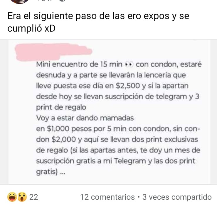 Vengo a hablar de esto y me hace sentir incomoda como cosplayers que existan estas situaciones en las pseudo ero expos, eso ya NO es cosplay y es una situación alarmante que se permitan este tipo de situaciones en la comunidad cosplay.