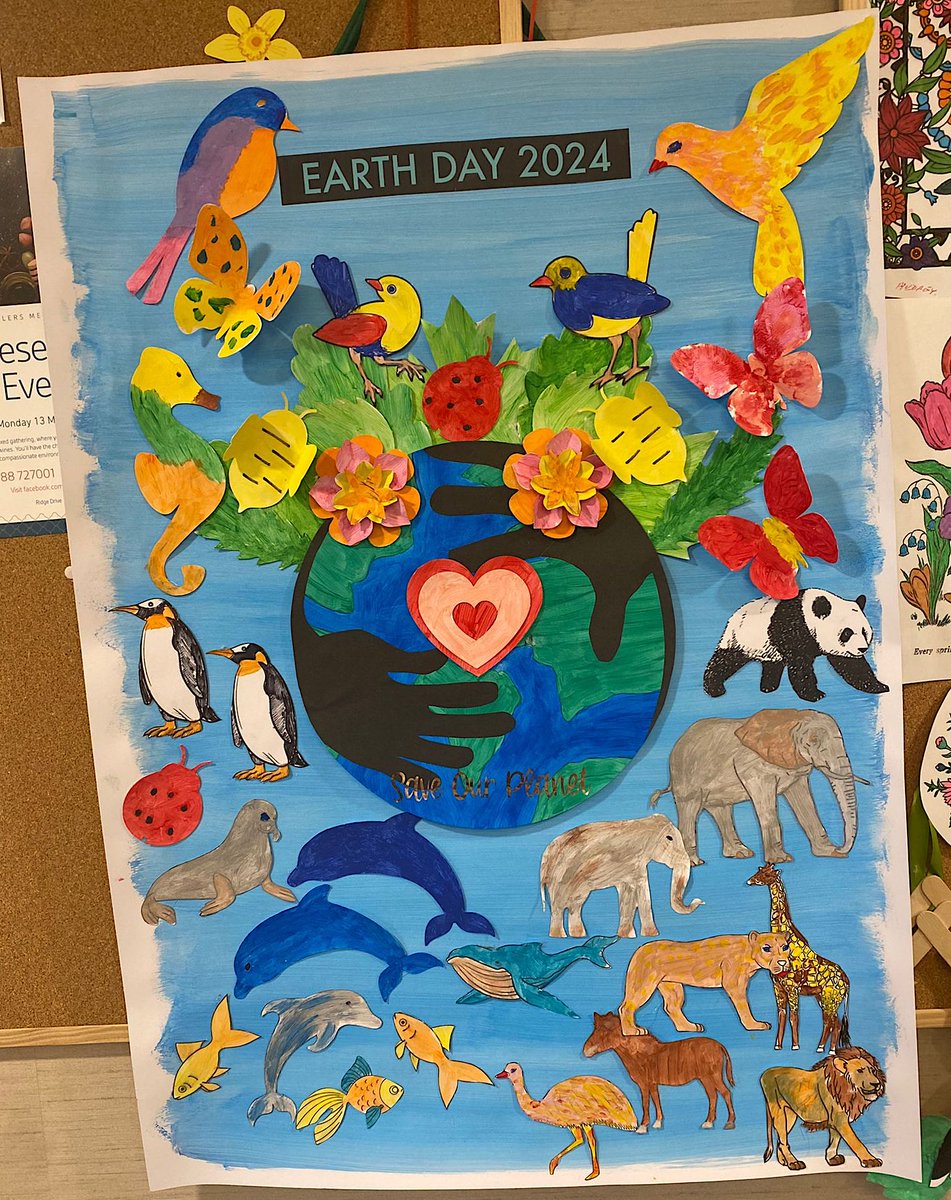 The last of our wonderful @creativemojo #EarthDay24 masterpieces, has been beautifully painted by the residents at @AveryHealthcare #ButlersMews #CareHome #Rugby. Great attention to detail has gone into this piece, which is now proudly on display #LivingLaterLifeWell