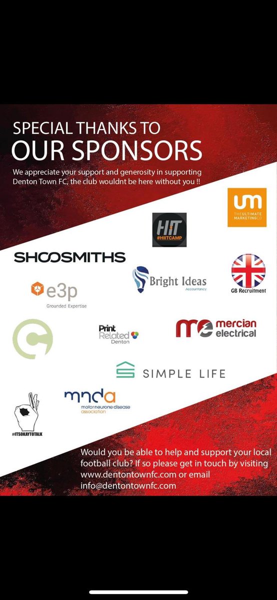 Hi all, as you know the weather has been shocking since November and is really impacting the club financially with no games being on at home. We are really hoping you can all help out by sharing this post far and wide as we are looking for sponsors for the club.