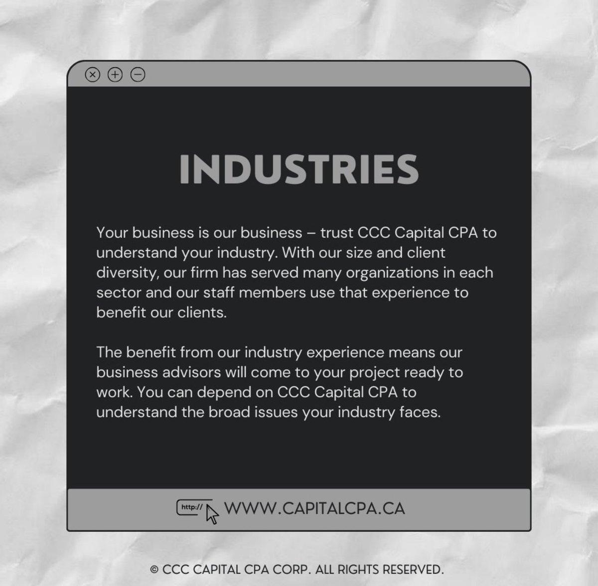 Navigating complex industries requires specialized knowledge. 

At CCC Capital CPA, we understand the unique challenges and opportunities within various sectors. 

Let's tailor solutions to fit your industry's needs. 💡

#IndustryInsights #SectorSpecialists #CCCcapitalCPA