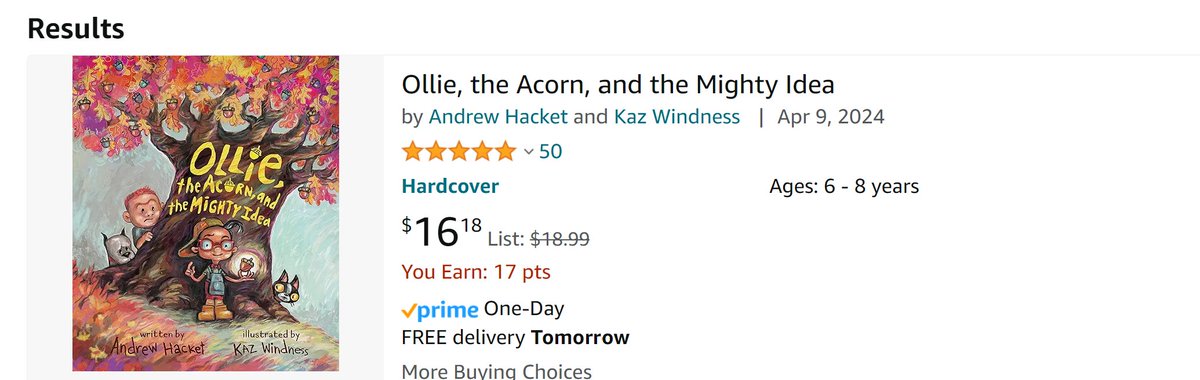 50 five-star reviews! Thank you SO much for supporting 'Ollie, the Acorn, and the Mighty Idea,' available at your favorite local book store and well-reviewed in other places, too. Yay! #ollietheacorn #kidsbooks #CultivateKindness @AndrewCHacket @PageStreetKids ⁩