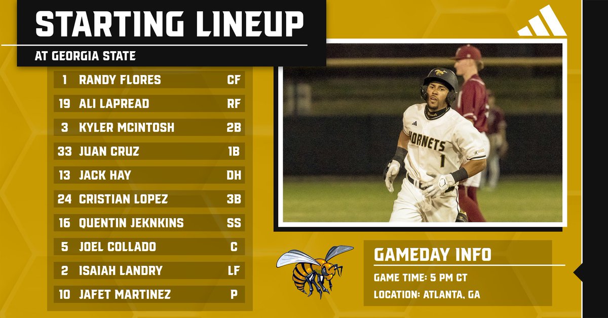 Tonight's @BamaStateBB lineup at @GSU_Base . #SWARMAS1