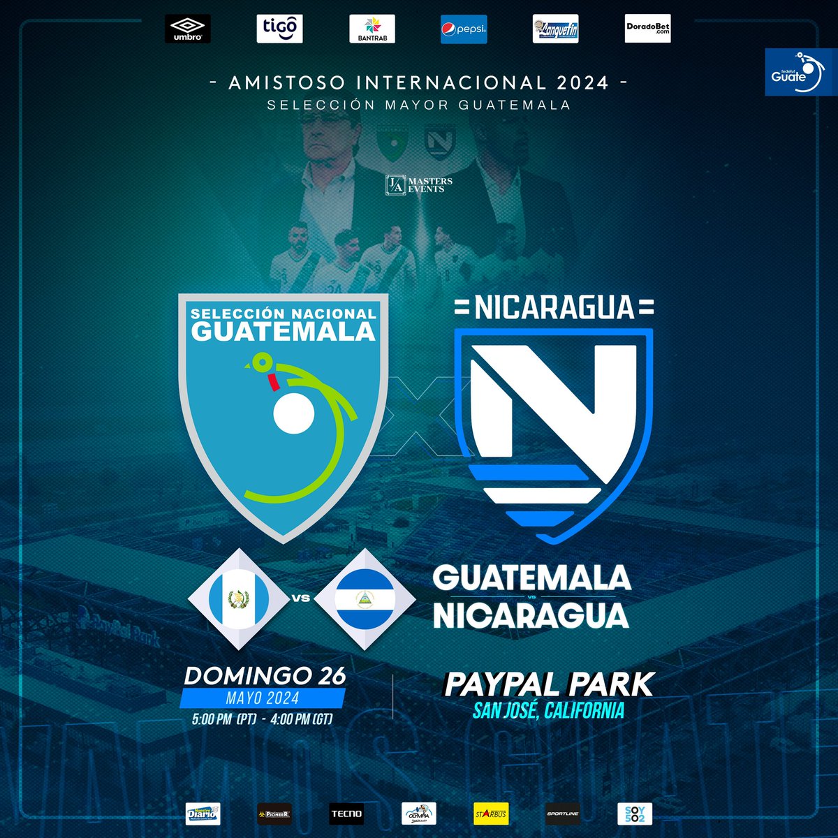 #LaSele jugará un partido de preparación ante Nicaragua previo a la Eliminatoria Mundialista

🇬🇹ɢᴜᴀᴛᴇᴍᴀʟᴀ 🆚 ɴɪᴄᴀʀᴀɢᴜᴀ 🇳🇮
🗓️ 26 de Mayo
🏟️ PayPal Park 
📍San José, California 

#JugamosTodos 🇬🇹