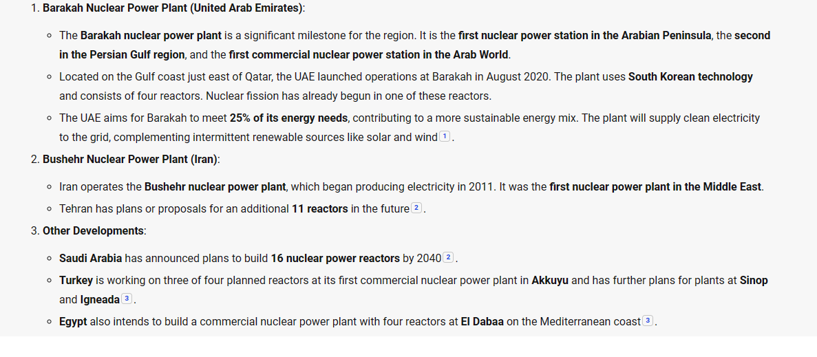 #auspol Middle East new nuclear reactors