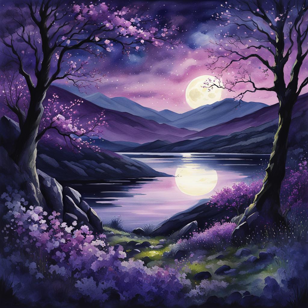 Winters Midnight Lough Leanne Co Kerry #irishart #irishartist #irishartists #irishartforsale #irishartcollectors #irishartgalleries #irishlandscapes #irishlandscapesketch #nftdealer #nftinvestor #nftinvestors #nftart #nftartist #nftcommunity #nftcollector #nftcollectors