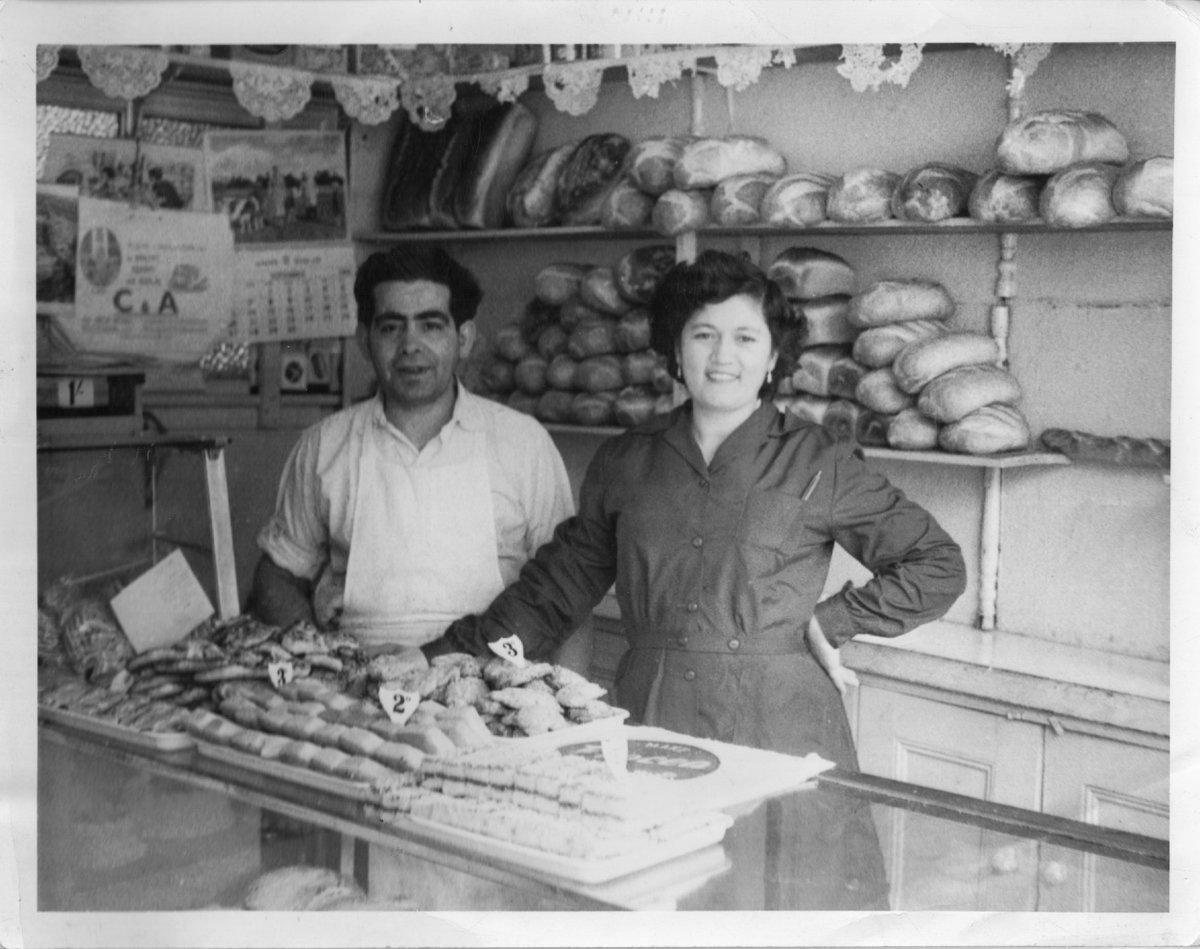 @time_nw Andreas and Christina of C&A Bakery at 195 High Road, Willesden, NW10 c1958