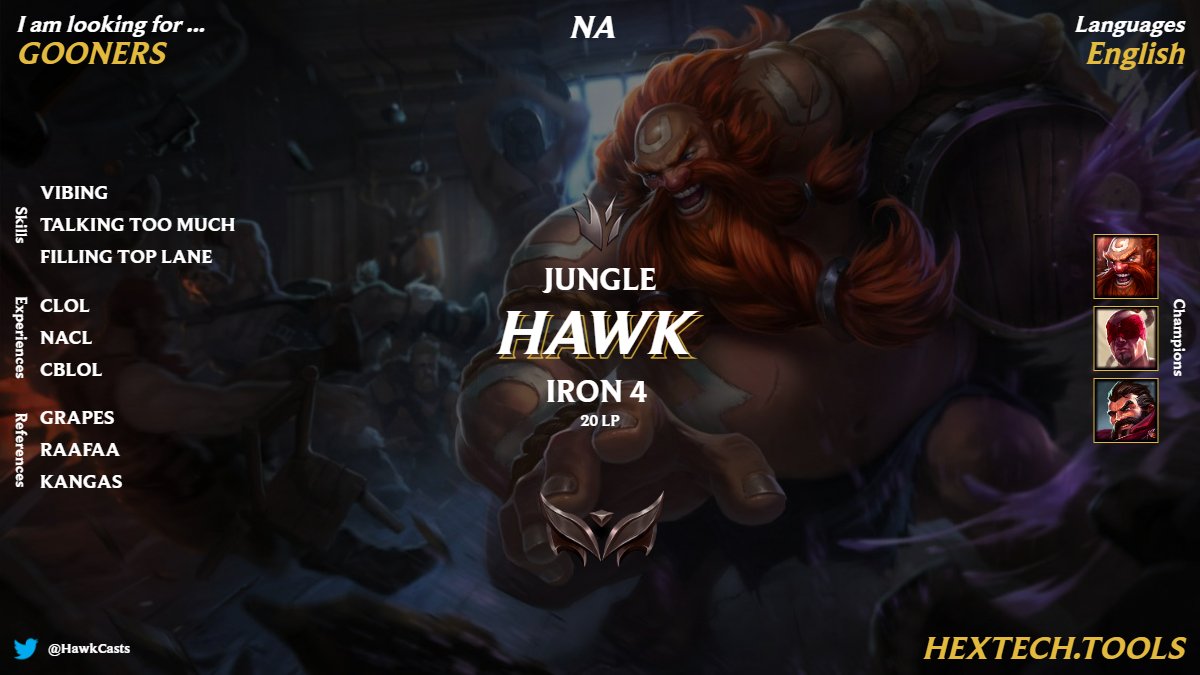 After my experience at the combine this past week, happy to announce I'm LFT!

Everyone's favorite autofill caster clasher is ready to take it to the next level this coming split

No VODs available because Kangas didn't save them :(