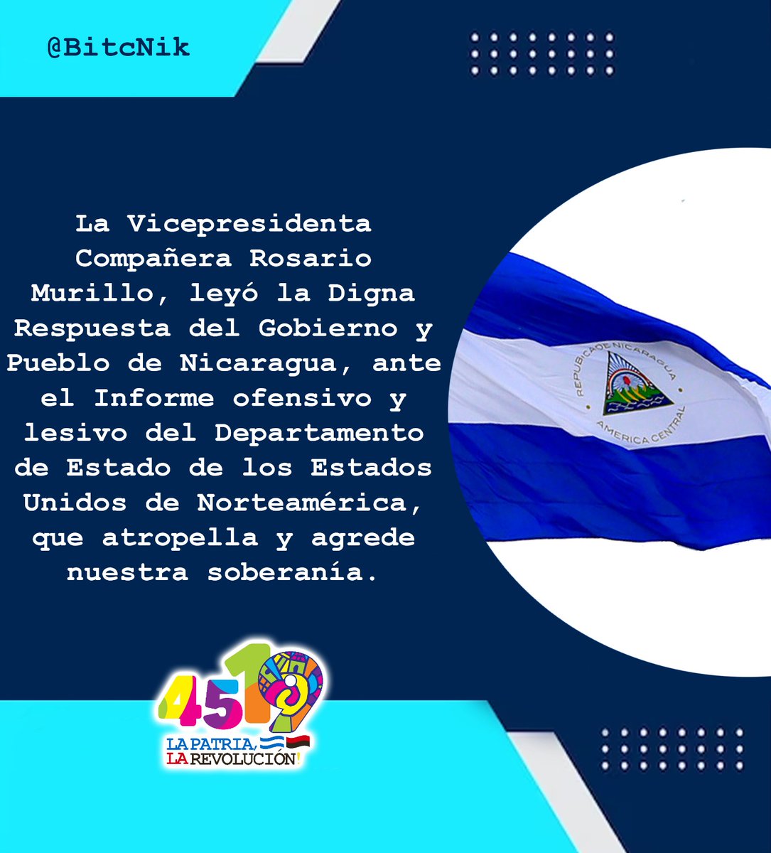 🇳🇮🕊 Nuestra Soberanía Ni Se Vende, Ni Se Rinde...
#Nicaragua #SomosVictoriasVerdaderas #4519LaPatriaLaRevolución #TropaSandinista
