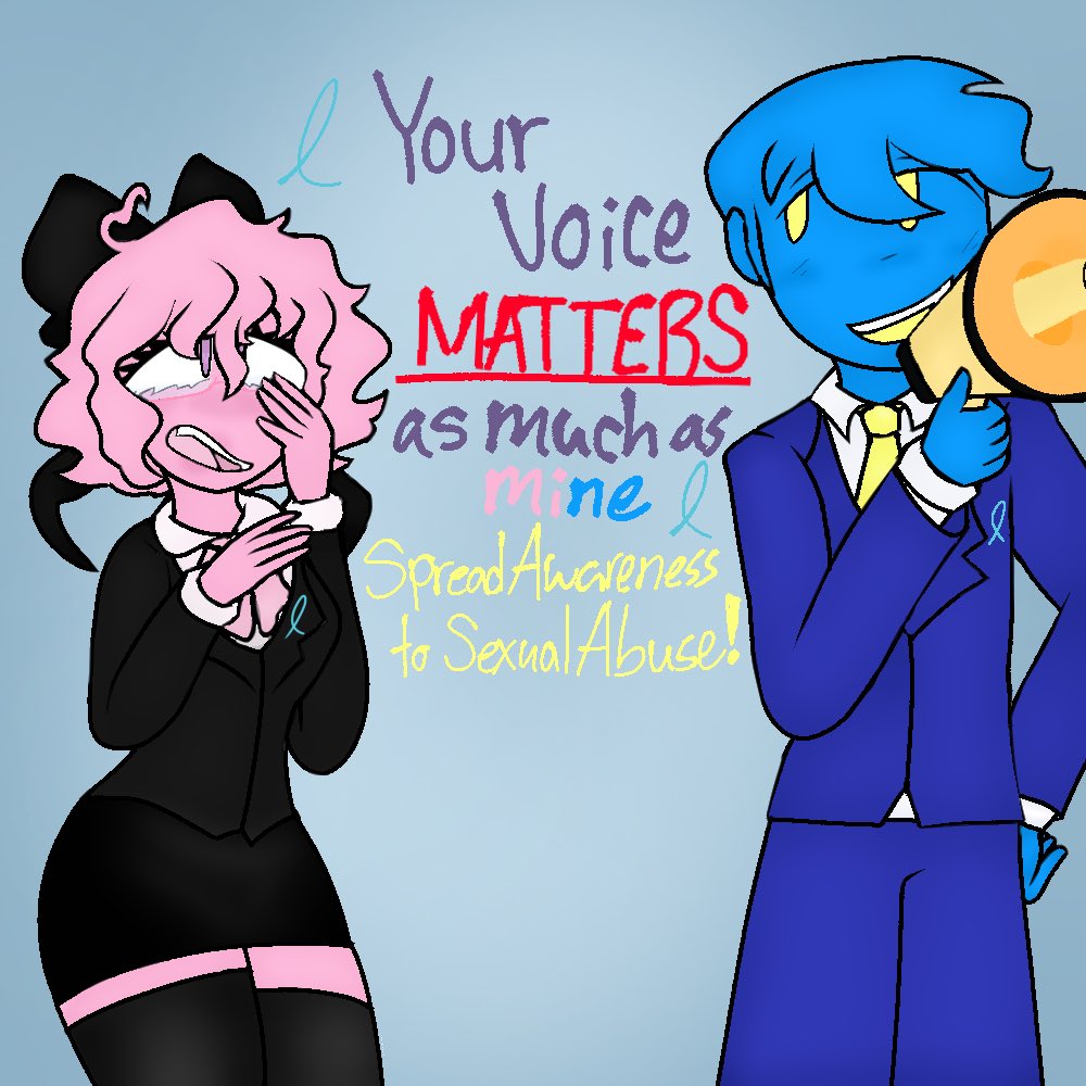 Valentineluvzu's tweet photo. April is coming to an end and it’s s/an awareness month! Never be afraid to speak up, your voice will always matter!! 

Please spread awareness and donate to groups who help S/A victims!<3
#sexualassaultmonth #bluesstorySA #bluesstory #victaton https://t.co/Io1Pygc0GR