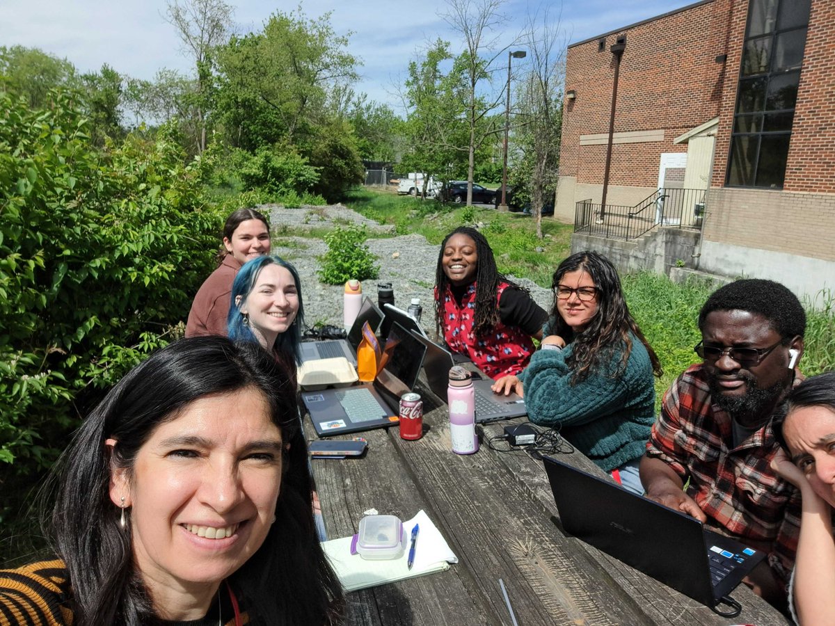 Enjoyed our outside lab meeting- A fire alarm prompted excursion! 🤣