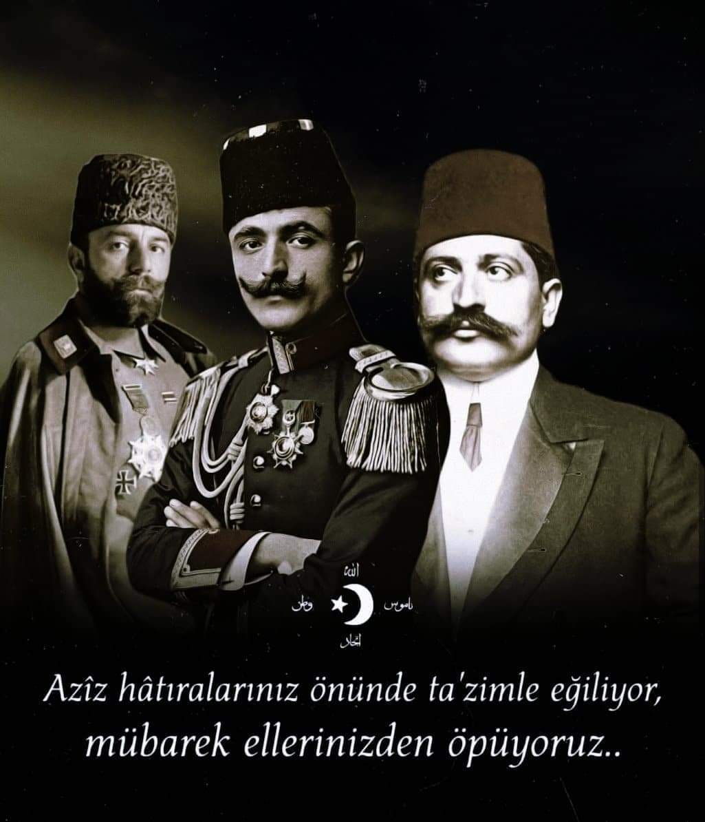 İttihatçılar ölür İttihatçılık ölmez...
Yaşasın;
Adalet,Hürriyet,Kardeşlik,Eşitlik,Birlik.
Minnet Olsun,Selam Olsun.
#CemalPaşa
#TalatPaşa
#EnverPaşa
#MustafaKemalPaşa