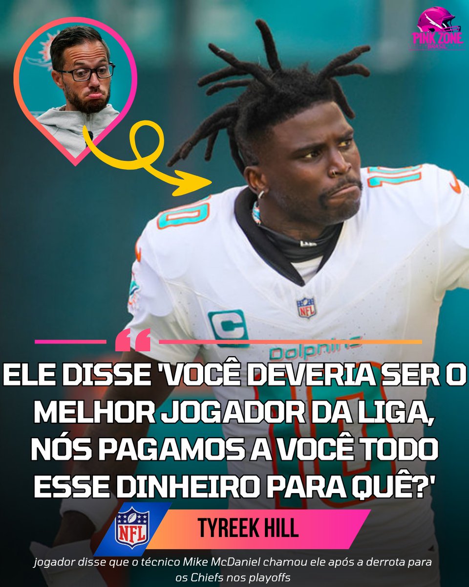 Mike McDaniel parece que não ficou feliz com o desempenho de Tyreek Hill na temporada que passou.
🗞️ pick.6/IG
#nfl #nflbrasil #futebolamericano