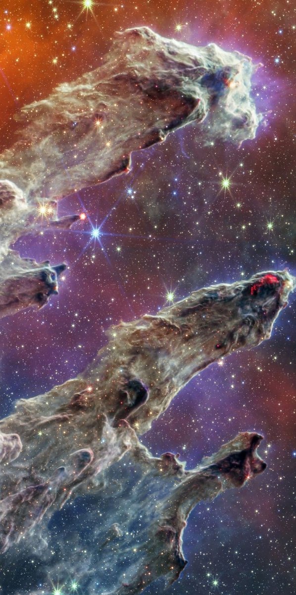 Pillars of creation in the Eagle nebula in serpens constellation by James Webb space telescope #NASA #ESA #JWST