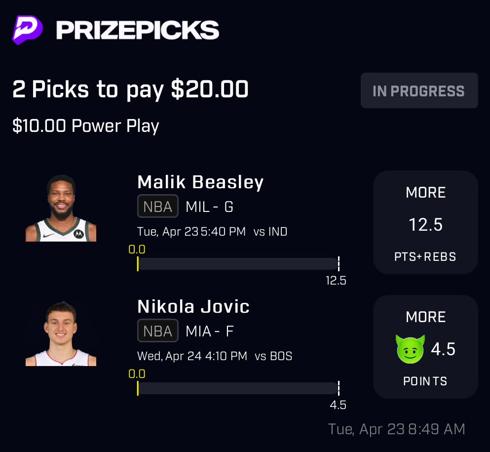 Here are more picks for @PrizePicks! Lets go! 💰 Use code FIVE outside Florida to double initial deposit! @5ReasonsSports @Buckets_Canes @EthanJSkolnick Copy my PrizePicks entry using this link: prizepicks.onelink.me/gCQS/shareEntr… prizepicks.onelink.me/gCQS/shareEntr…