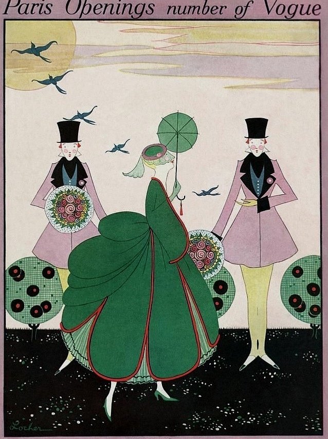 #illustration by Robert E. Locher, from Vogue, 1916 #magazineillustration #artdeco