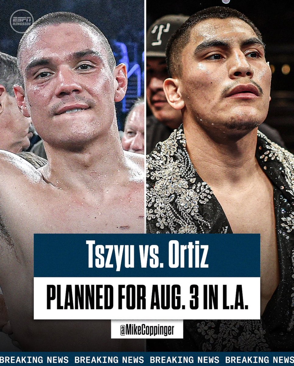 Thank you His Excellency Wow Former Junior Middleweight Champion Tim Tszyu vs Vergil Ortiz Jr. is being planned for the undercard of Crawford vs Madrimov in Los Angeles Colosseum August 3rd. On DAZN as long as Ortiz wins this weekend without injury. #daznboxing #matchroomboxing