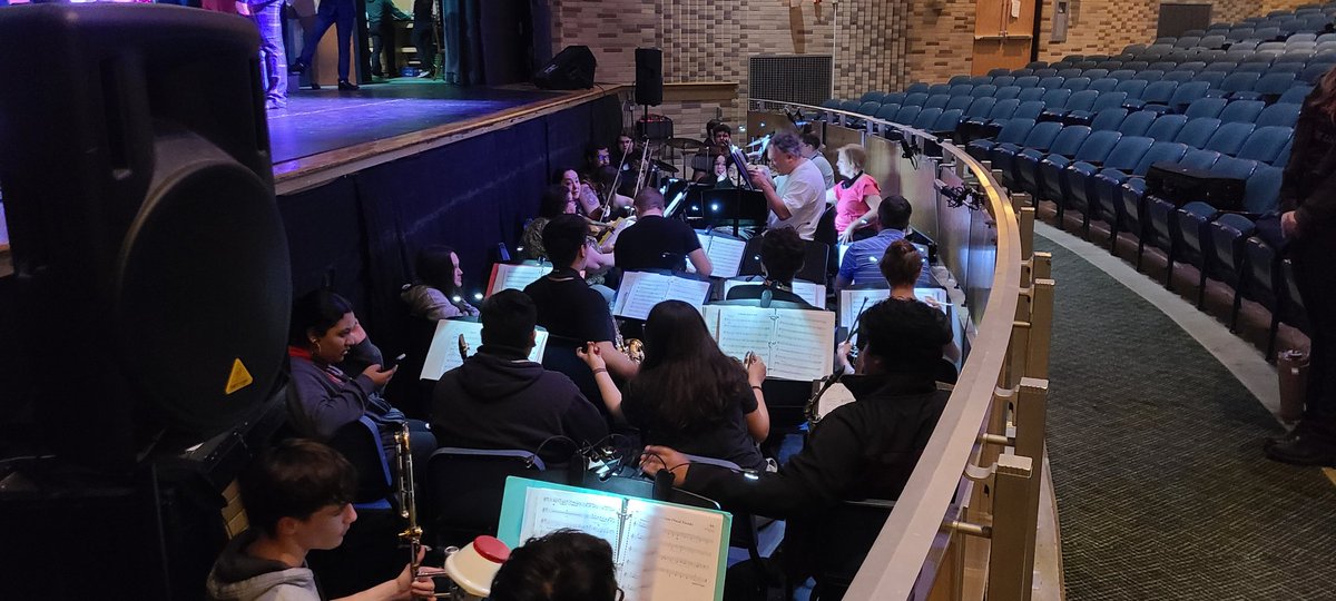 CPCurtainCall's tweet photo. The pit is getting ready for the final dress of Guys &amp; Dolls! I'm hiding the set for the ultimate reveal tomorrow, but trust me when I say it's bigger and better than last year. We will see you at the theatre!! https://t.co/Se9fcB4Y7X
