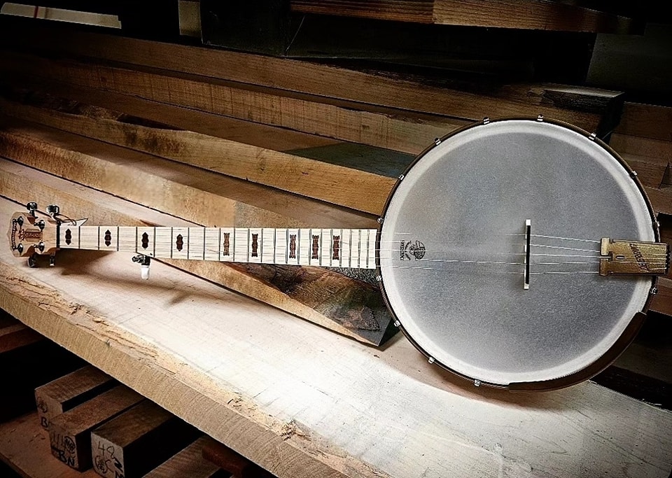 Happiness is building something that will help inspire music in the person who holds it. The Goodtime Americana #banjo