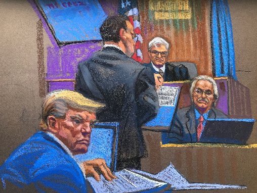 Did somebody ask AI what it would look like if Trump had pissed off Des Lynam? (Image: Christine Cornell)