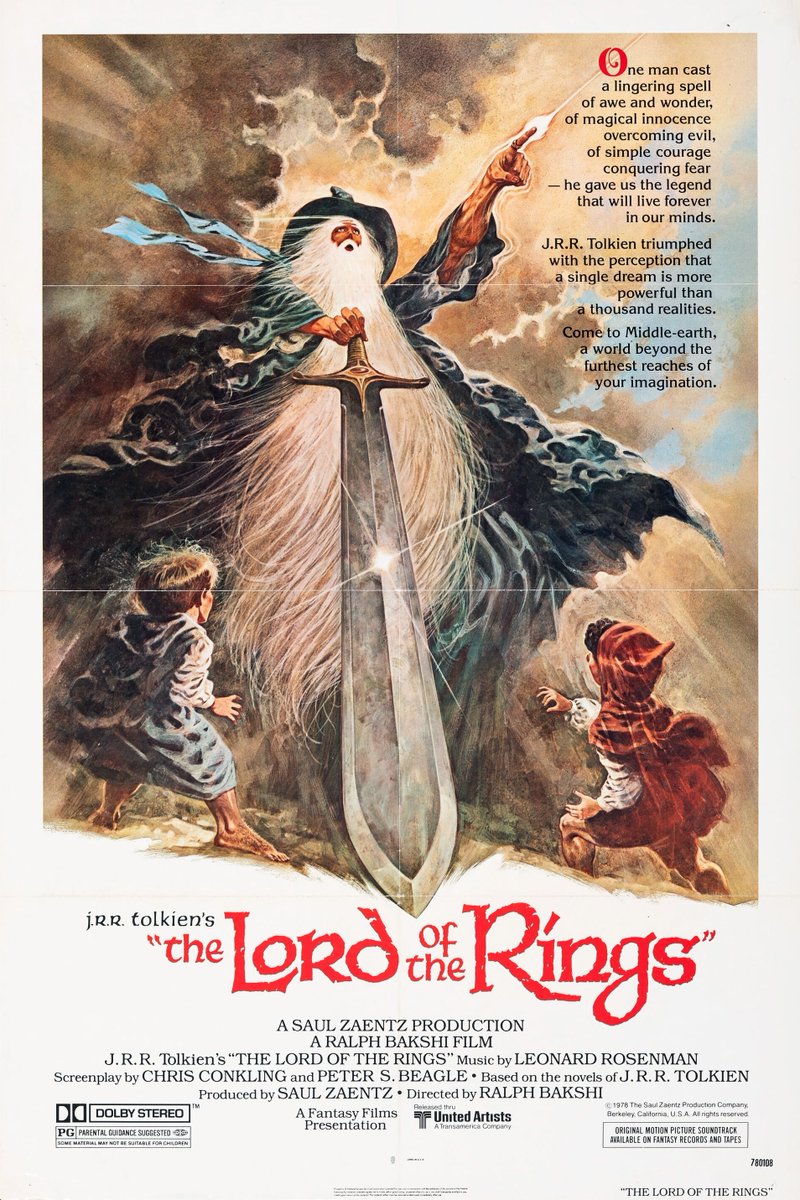 MrLovenstein's tweet photo. the 1978 Lord of the Rings movie poster goes so fucking hard https://t.co/07Qj6u1led