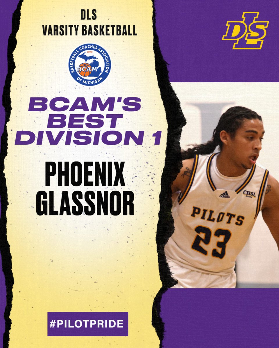 Junior Phoenix Glassnor was voted the 2024 Basketball Coaches Association of Michigan's BEST in Division 1. Congratulations, Phoenix!

#PilotPride