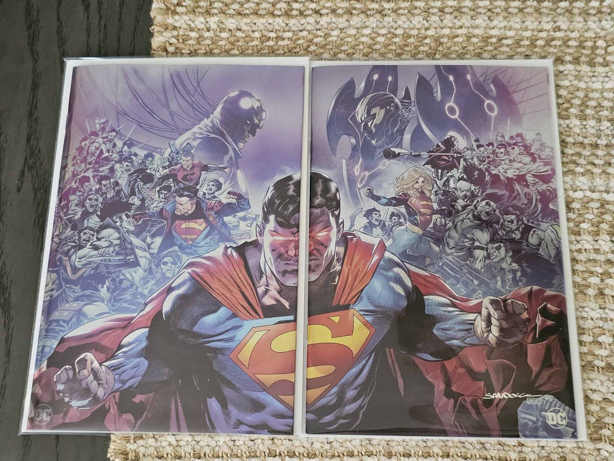 Portadas que se conectan foil de #ActionComics #1064 y #Superman #13 por #RafaSandoval #Dccomics #Superboy #Supergirl #Lobo #Braniac #MiColeccióndeComic