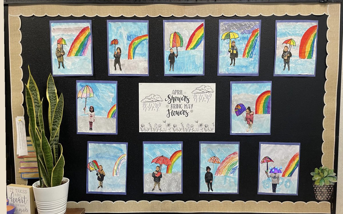 MissKnott10's tweet photo. 🌧️ April showers bring May flowers! ☔️  It was neat to see the effect of using white oil pastels on white paper for the raindrops/puddles and what happened when we painted over top with water colour paints 🖌️🎨🖼️
@ndbrantford https://t.co/soAZZtI3Bh