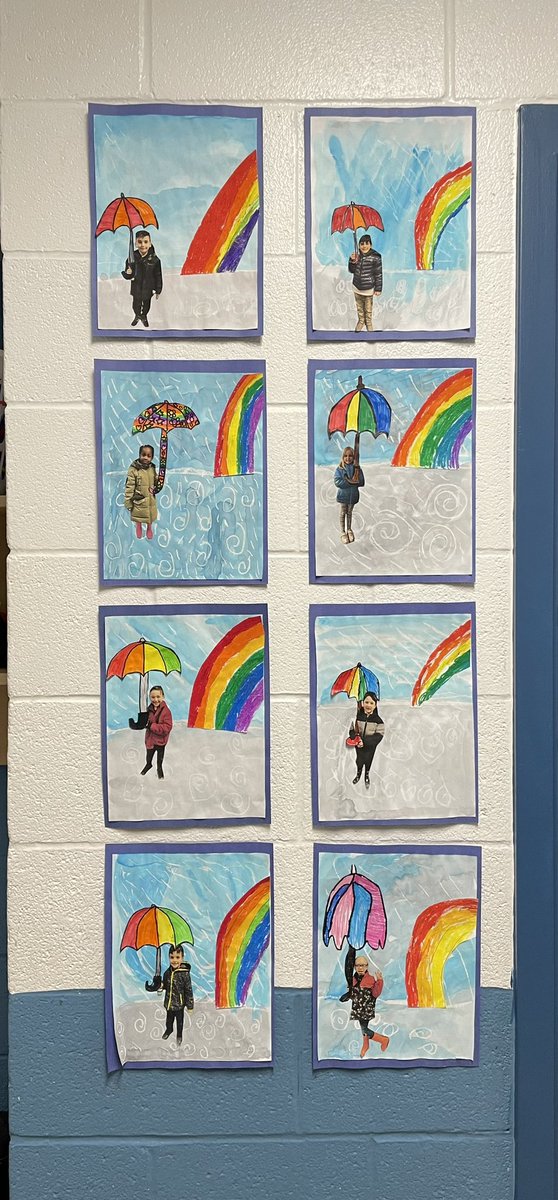 MissKnott10's tweet photo. 🌧️ April showers bring May flowers! ☔️  It was neat to see the effect of using white oil pastels on white paper for the raindrops/puddles and what happened when we painted over top with water colour paints 🖌️🎨🖼️
@ndbrantford https://t.co/soAZZtI3Bh