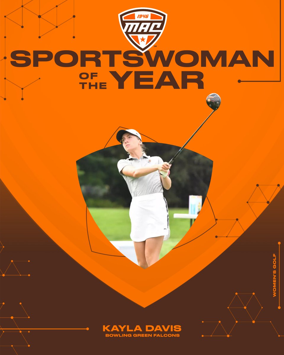 Big-time shoutout to our 2024 Women's Golf Sportswoman of the Year: Bowling Green's Kayla Davis!🟠🟤👏 @BGSUWGolf | #MACtion