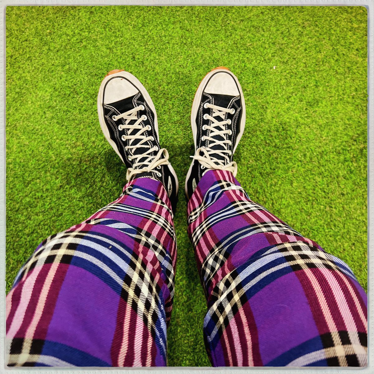 Day 114/366 #photoaday Today, I was at York St. John University talking about fashion photography. I took this just after a lunch of crisps, fruit pastilles and coffee. That'll teach me to forget mine. #therighttrousers