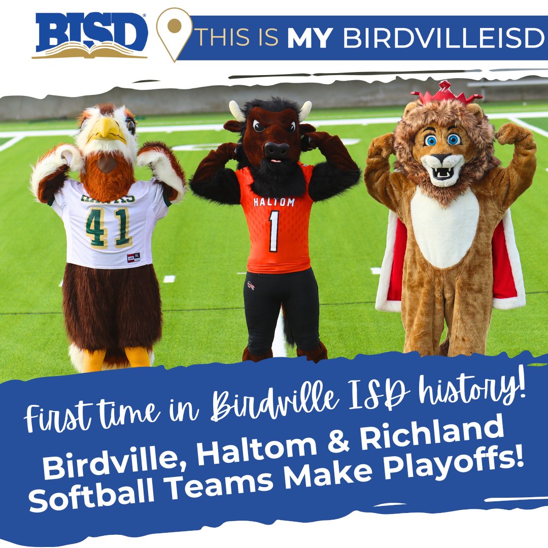 For the first time in Birdville ISD History all THREE High School Softball Teams are in the Bi-District Playoffs! Visit birdvilleschools.net/playoffs to view the upcoming playoff schedules. #thisismybirdvilleisd
