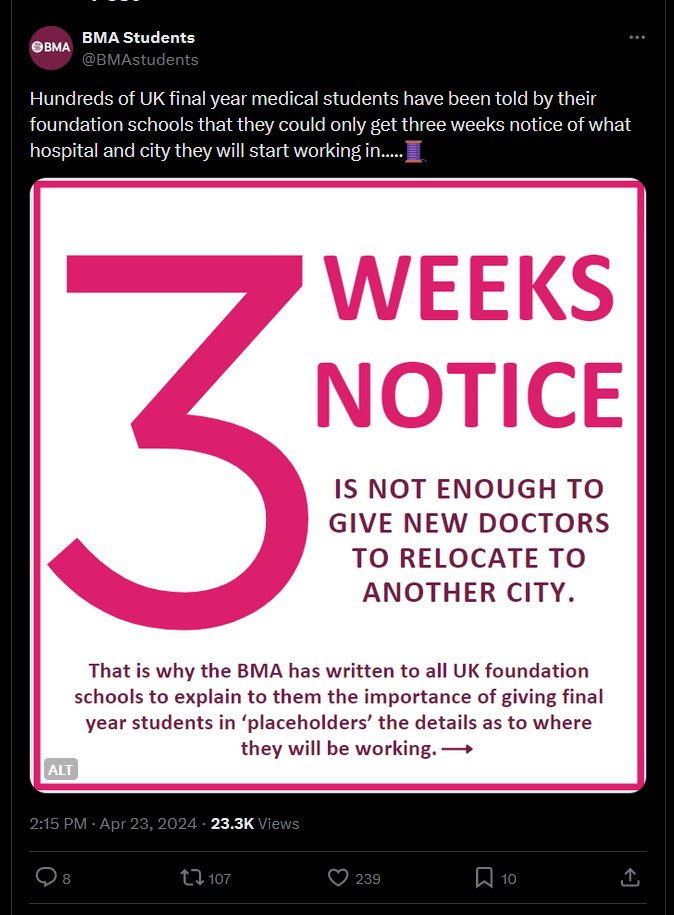 Going to give poor form and retweet but in the context of what's attached below. If you're going to be angry about doctors leaving, perhaps instead be angry that the government is knowingly not making enough jobs for those well-trained graduates to go into, or indeed jobs later.